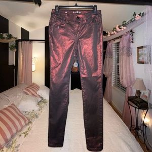 White House Black Market The Skinny Jeans Legging Red Glitter NWOT